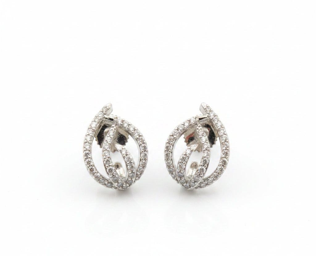 Swirl Teardrop Zircon Stud Earrings