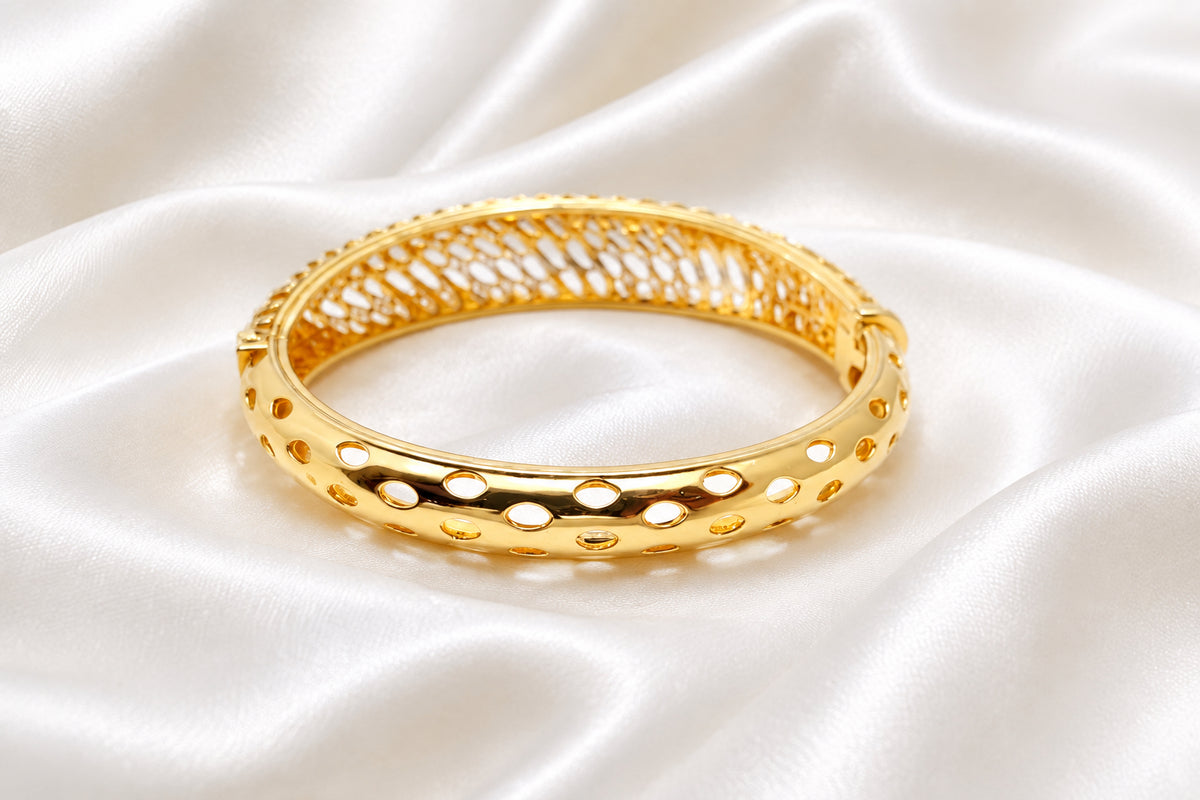 Gold-Tone CZ Designer Bracelet