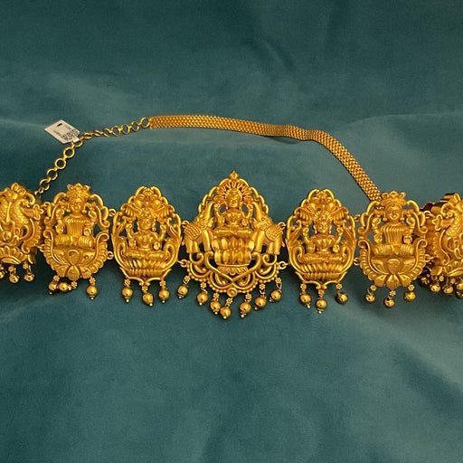 Gold-Plated Antique Temple Goddess Lakshmi Ottiyanam