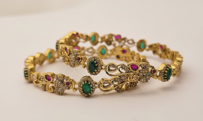Majestic Kundan Bangles for Women