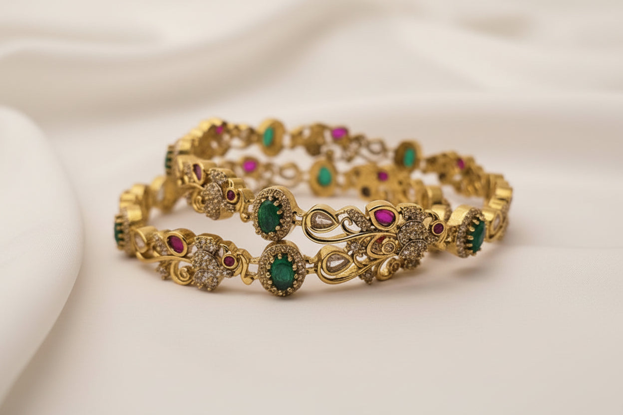 Majestic Kundan Bangles for Women