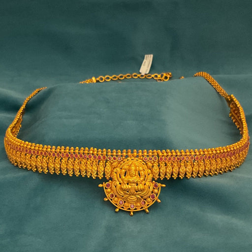 Gold-Plated Antique Traditional Temple Goddess Lakshmi Ottiyanam