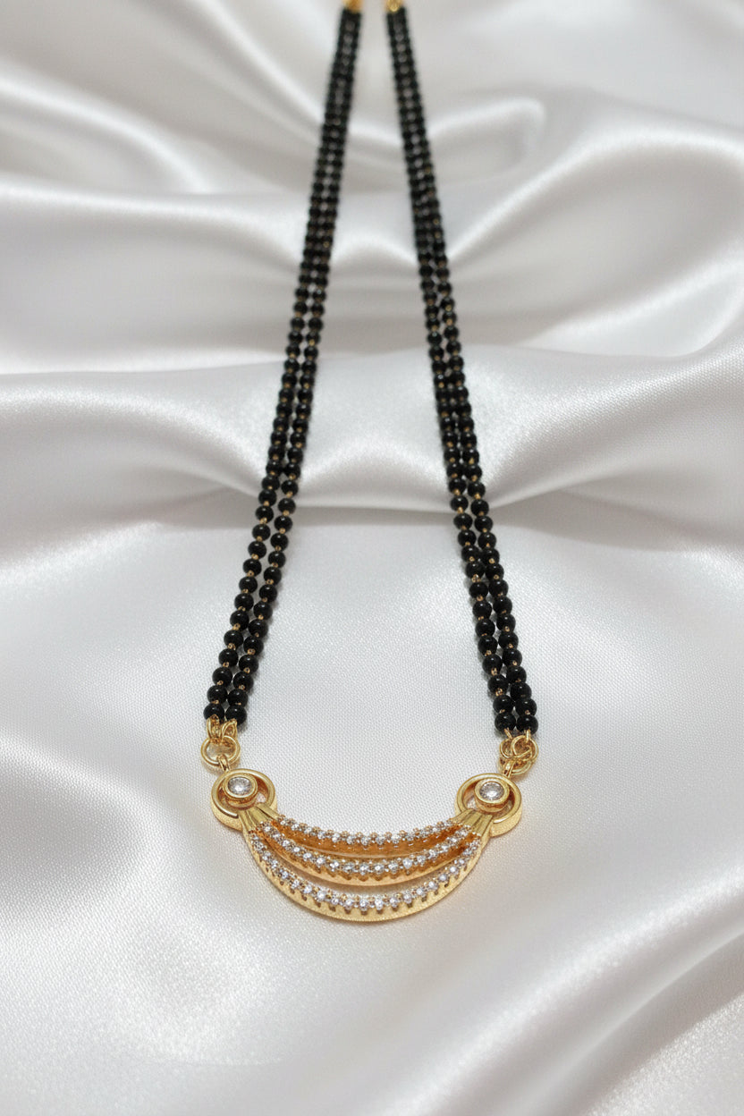 Double Chain Mangalsutra with Zircon Crystal Pendant