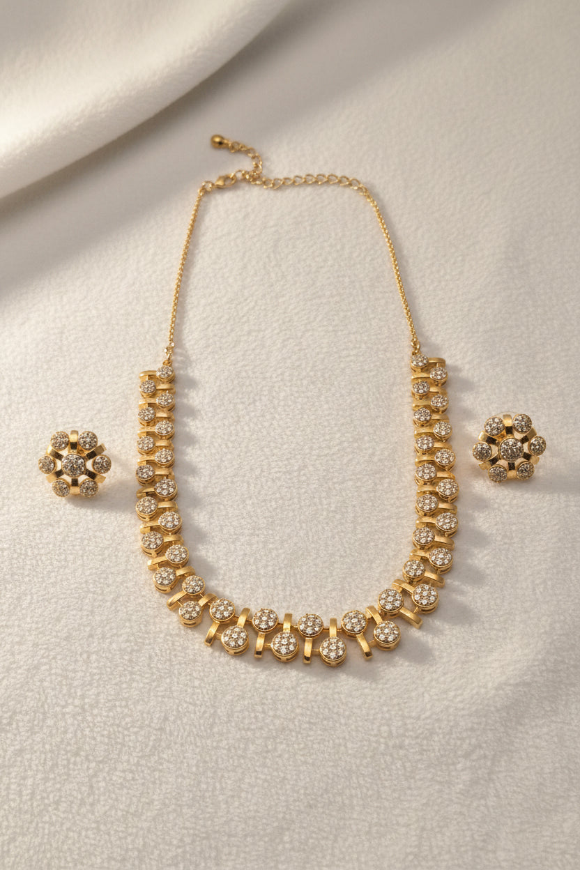 Luxury  Multi - color  Crystal  Necklace & Earrings Set