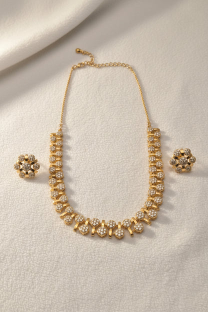 Luxury  Multi - color  Crystal  Necklace & Earrings Set