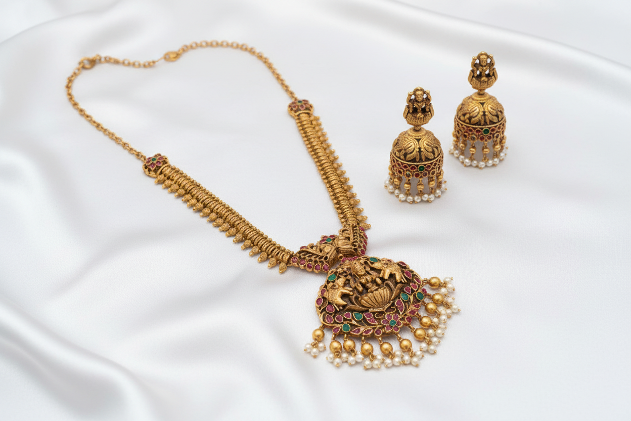 Traditional Temple Jewellery Necklace Set