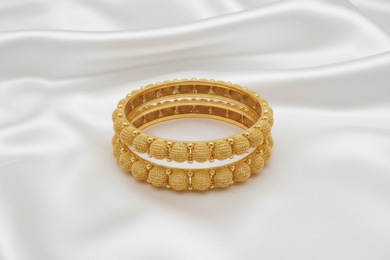 💎Traditional Gold Beaded Designer Bangles with Multicolor 🌈✨💎Stone Detailing