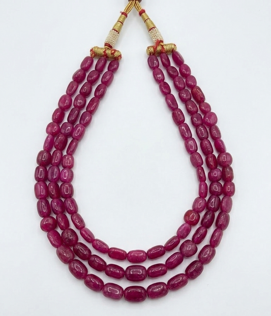 Lab Grown  Beads Dark Pink