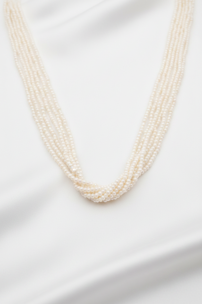 Lakshmi Pearl Temple Necklace Set with Matching Jhumka Earrings