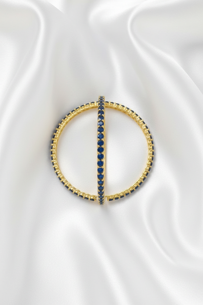 💙Blue Stone💎Gold-Tone Bangles