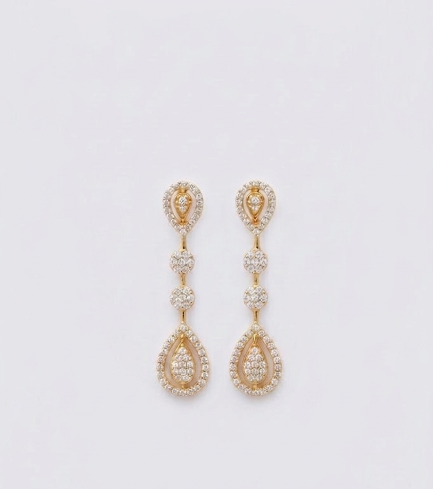 Double-Layer Zircon Stone Necklace and Earrings Set