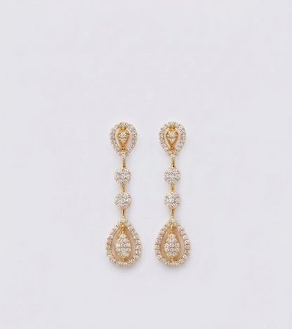 Double-Layer Zircon Stone Necklace and Earrings Set
