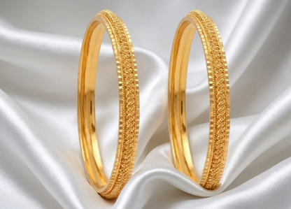 Elegant Gold Plated Textured Designer Bangle Set for Women