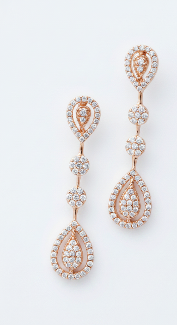 Double-Layer Zircon Stone Necklace and Earrings Set