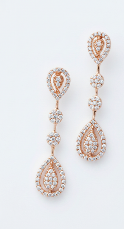 Double-Layer Zircon Stone Necklace and Earrings Set