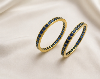 🌈✨4-Color Square Stone Gold Plated Bangles – 💚Emerald, 🩷Ruby Pink, 💙Dark Blue & 💜Purple**