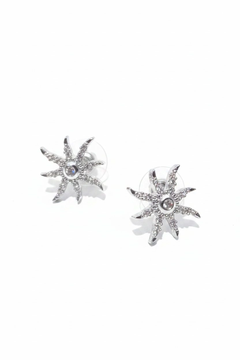 Zircon Earring (Rhodium)
