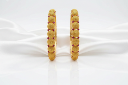 💎Traditional Gold Beaded Designer Bangles with Multicolor 🌈✨💎Stone Detailing