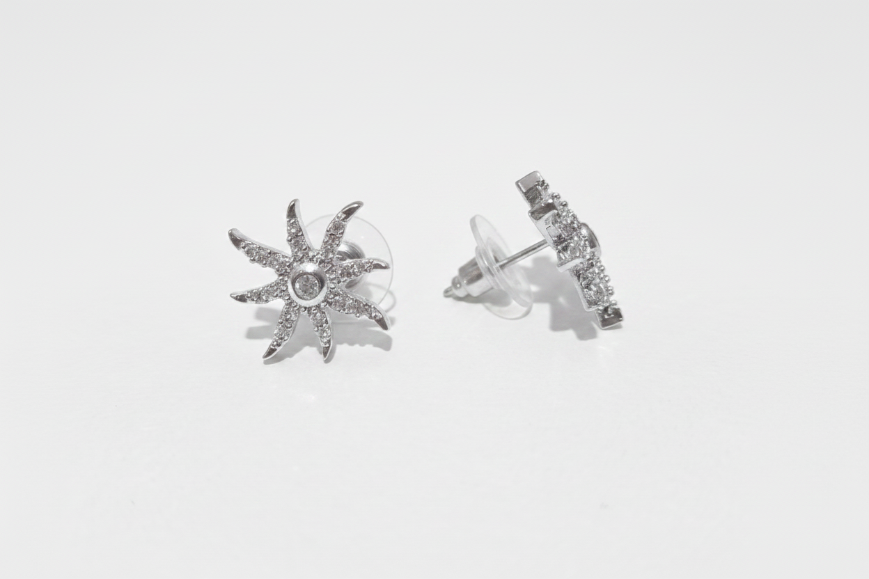 Zircon Earring (Rhodium)