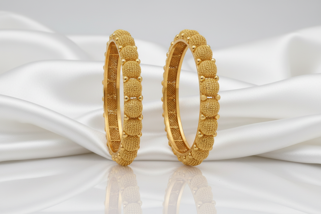 💎Traditional Gold Beaded Designer Bangles with Multicolor 🌈✨💎Stone Detailing