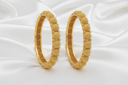 💎Traditional Gold Beaded Designer Bangles with Multicolor 🌈✨💎Stone Detailing