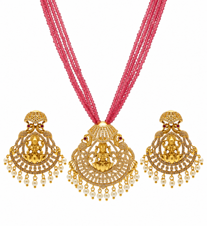 Beaded Pendant Necklace Set