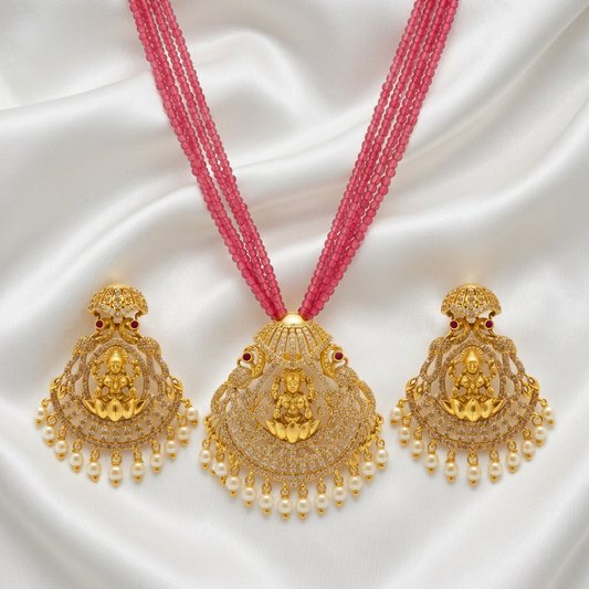 Beaded Pendant Necklace Set