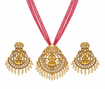Beaded Pendant Necklace Set