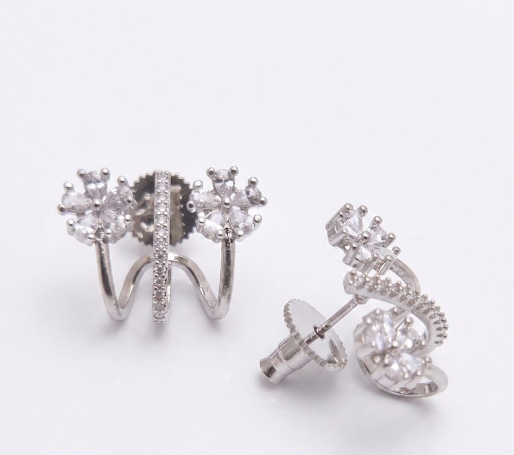 Zircon Earring (Rhodium)