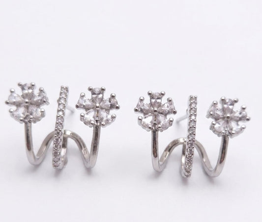 Zircon Earring (Rhodium)