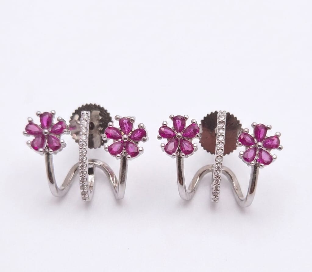 Zircon Earring (Rhodium)