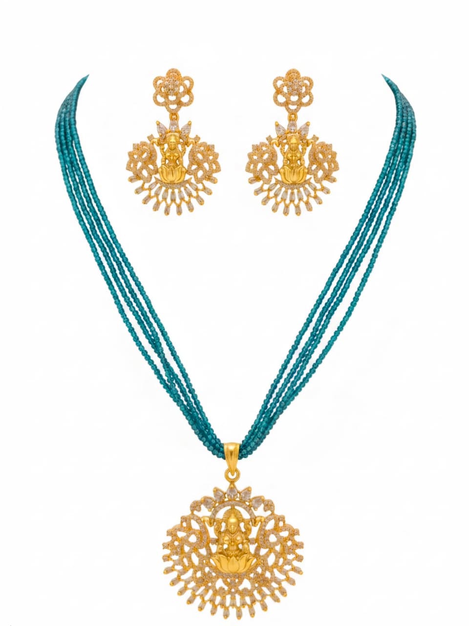 Beaded Pendant Necklace Set