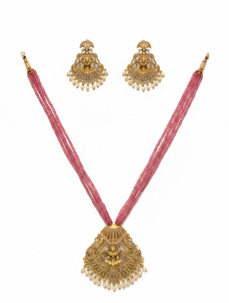 Beaded Pendant Necklace Set