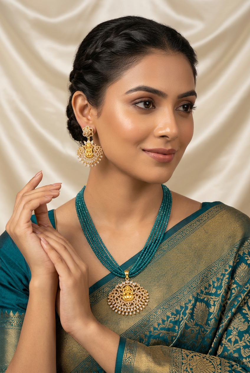 Beaded Pendant Necklace Set