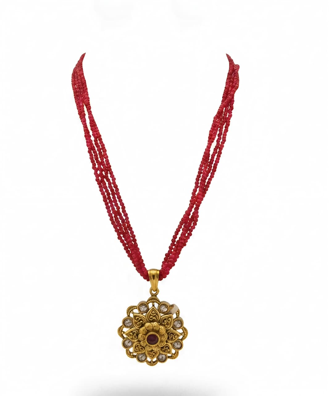 Beaded Pendant Necklace Set