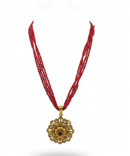 Beaded Pendant Necklace Set