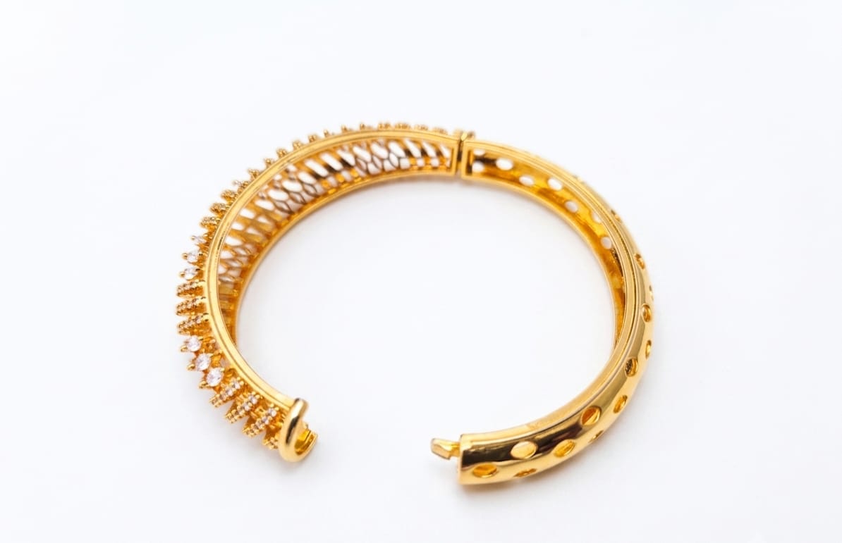 Gold-Tone CZ Designer Bracelet