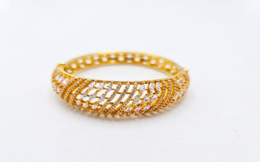 Gold-Tone CZ Designer Bracelet