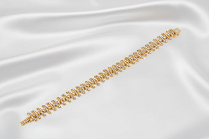 Elegant Gold-Plated CZ Bracelet | Designer Stone Bracelet for Women