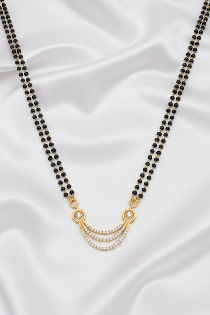 Antique Lakshmi Devi Pendant Necklace with Double Beaded Gold-Tone Chain