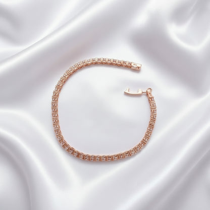 Rose Gold ❤️ Tennis Bracelet with Sparkling CZ Stones – Elegant Everyday Jewelry🎀