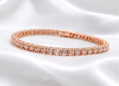 Rose Gold ❤️ Tennis Bracelet with Sparkling CZ Stones – Elegant Everyday Jewelry🎀