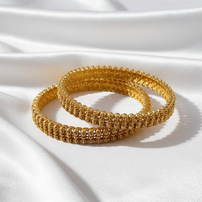 Traditional Gold-Plated Antique Design Bangles Set