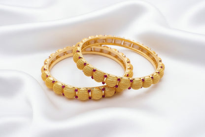 💎Traditional Gold Beaded Designer Bangles with Multicolor 🌈✨💎Stone Detailing