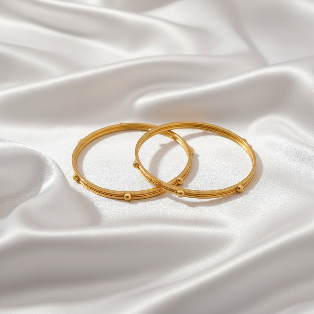 Elegant Gold-Tone Classic Bangles for Women – Minimal & Timeless Design