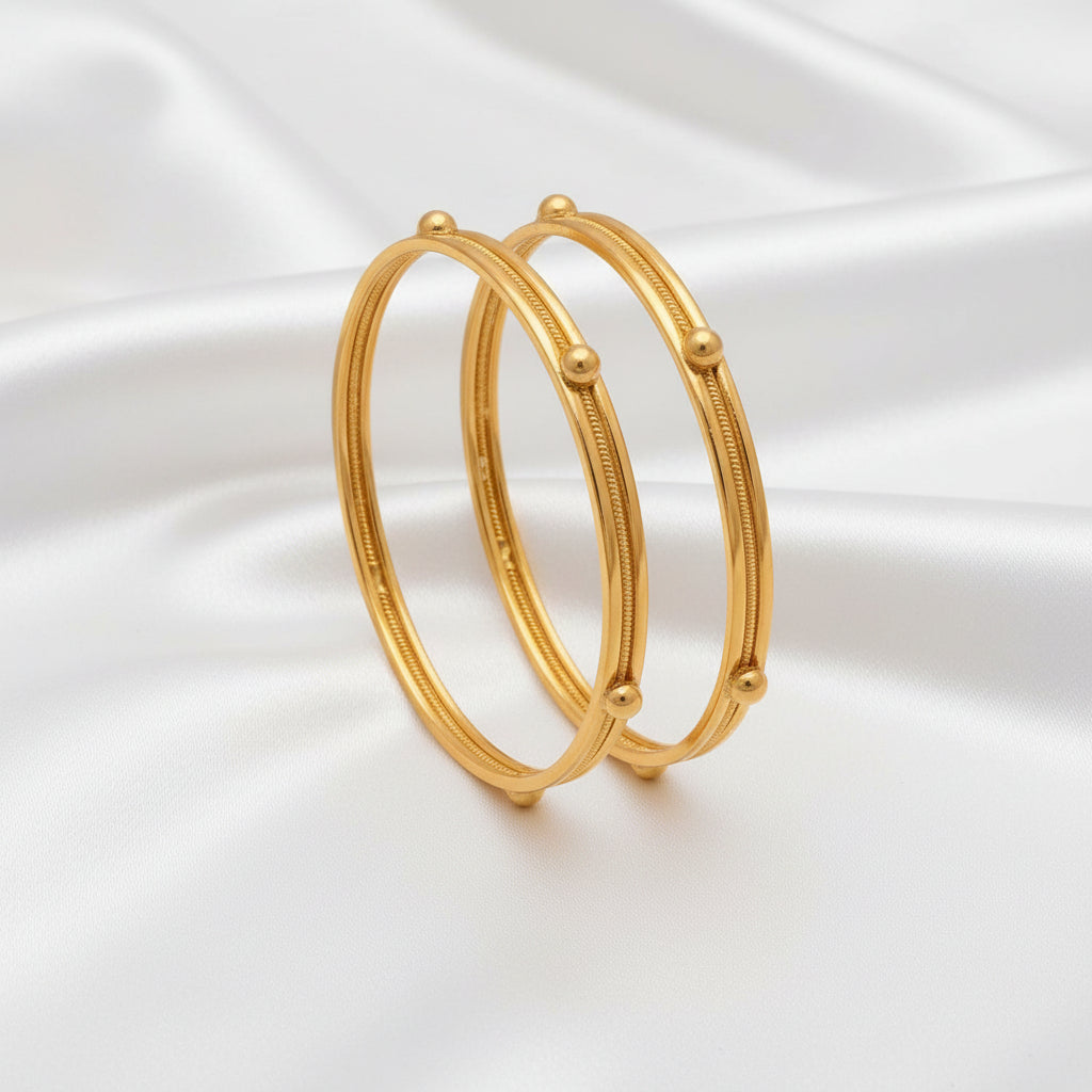 Elegant Gold-Tone Classic Bangles for Women – Minimal & Timeless Design