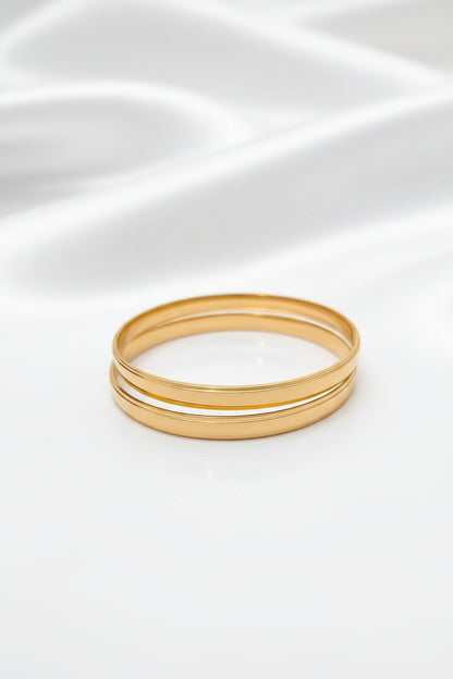 Elegant Gold-Tone Minimalist Bangles