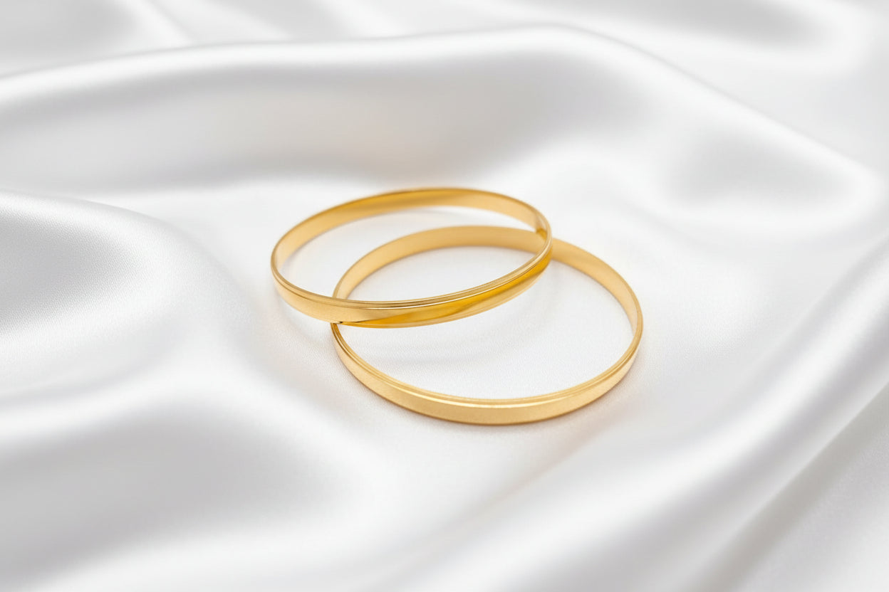 Elegant Gold-Tone Minimalist Bangles