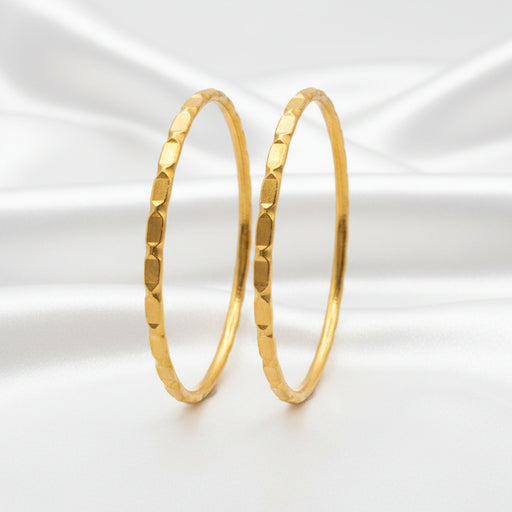 Textured Gold Bangles (Set of 2)
