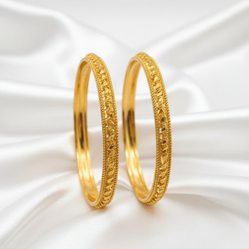 Elegant Gold-Tone Patterned Bangle Set
